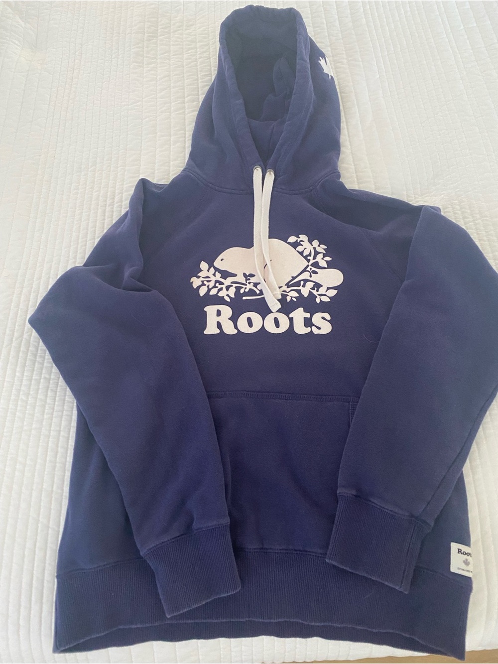 Roots ladies Navy Logo Hoodie
